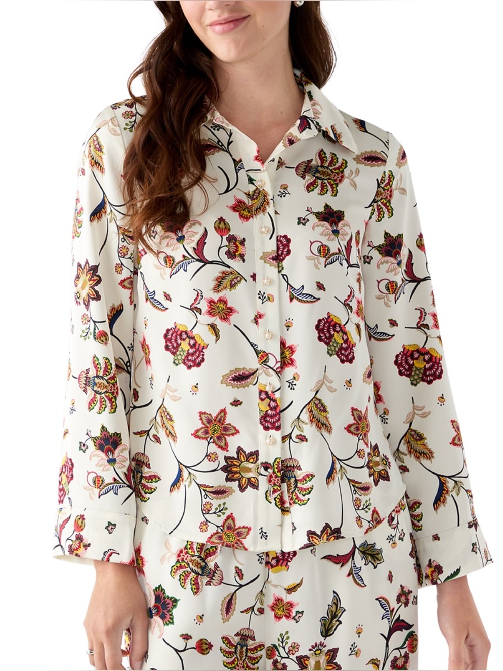 Cece Floral Satin Blouse